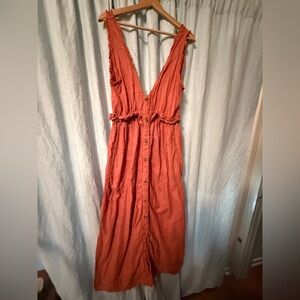 Anthropologie Terracotta Backless Dress
